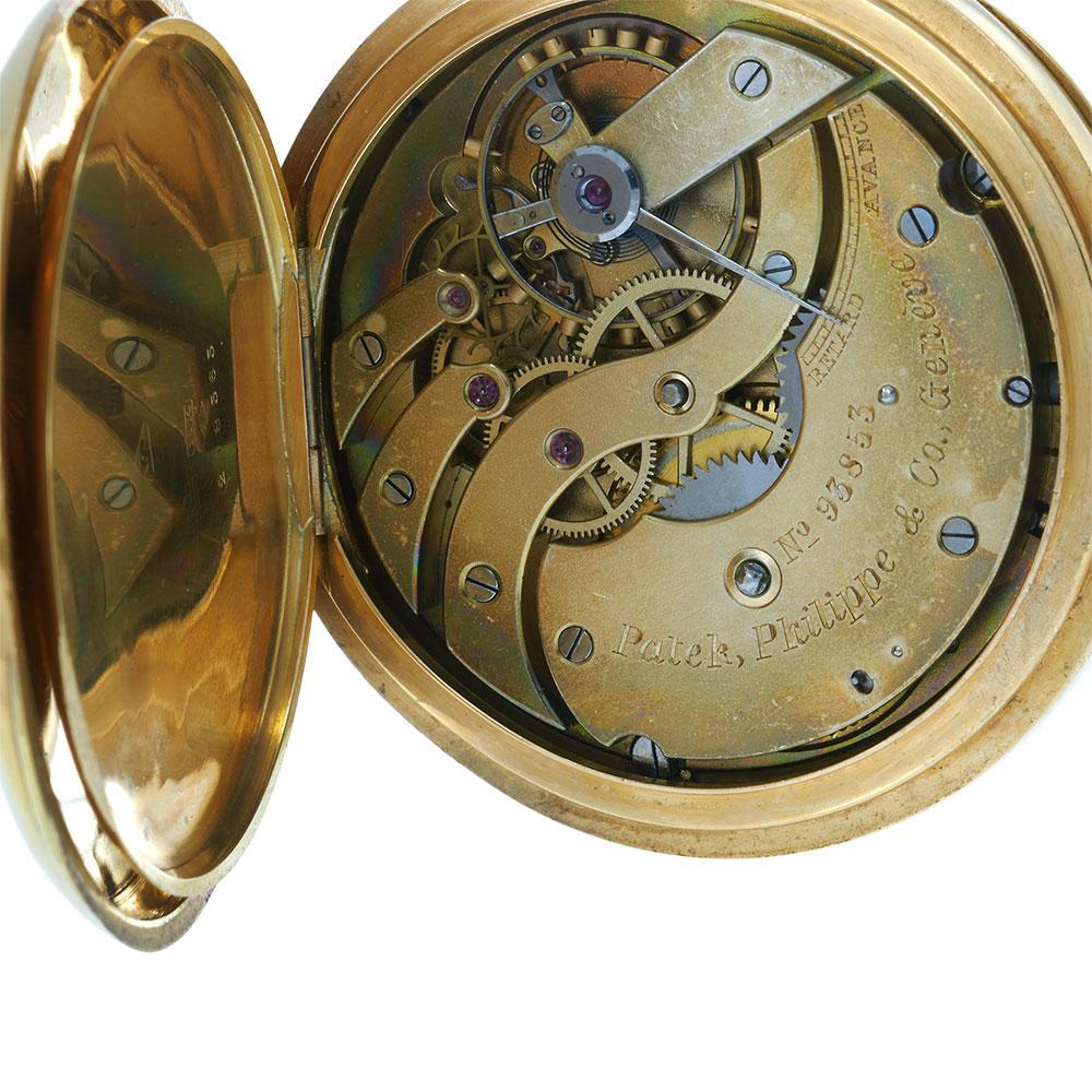 Antique Circa 1890 Patek Philippe 18KT Yellow Gold Jumbo Pocket Watch In Good Condition For Sale In New York, NY