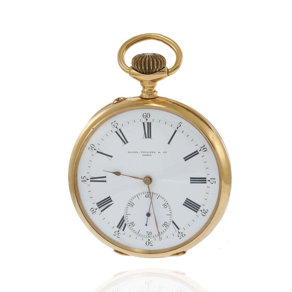 Antique Circa 1890 Patek Philippe 18KT Yellow Gold Jumbo Pocket Watch For Sale 1