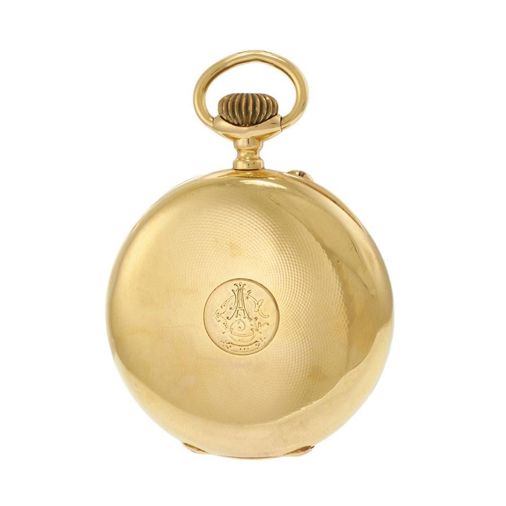 Antique Circa 1890 Patek Philippe 18KT Yellow Gold Jumbo Pocket Watch For Sale 2