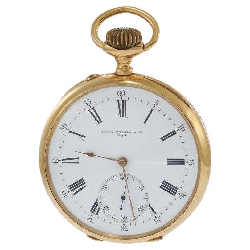Antique Circa 1890 Patek Philippe 18KT Yellow Gold Jumbo Pocket Watch For Sale