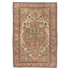 Antique Circa 1890 Pink Serapi Hand Knotted Rug 9'3 X 13'5