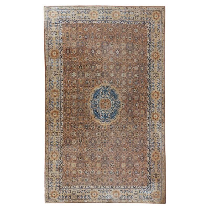 Antico tappeto rosso di Agra del 1890, 10'4 x 17'