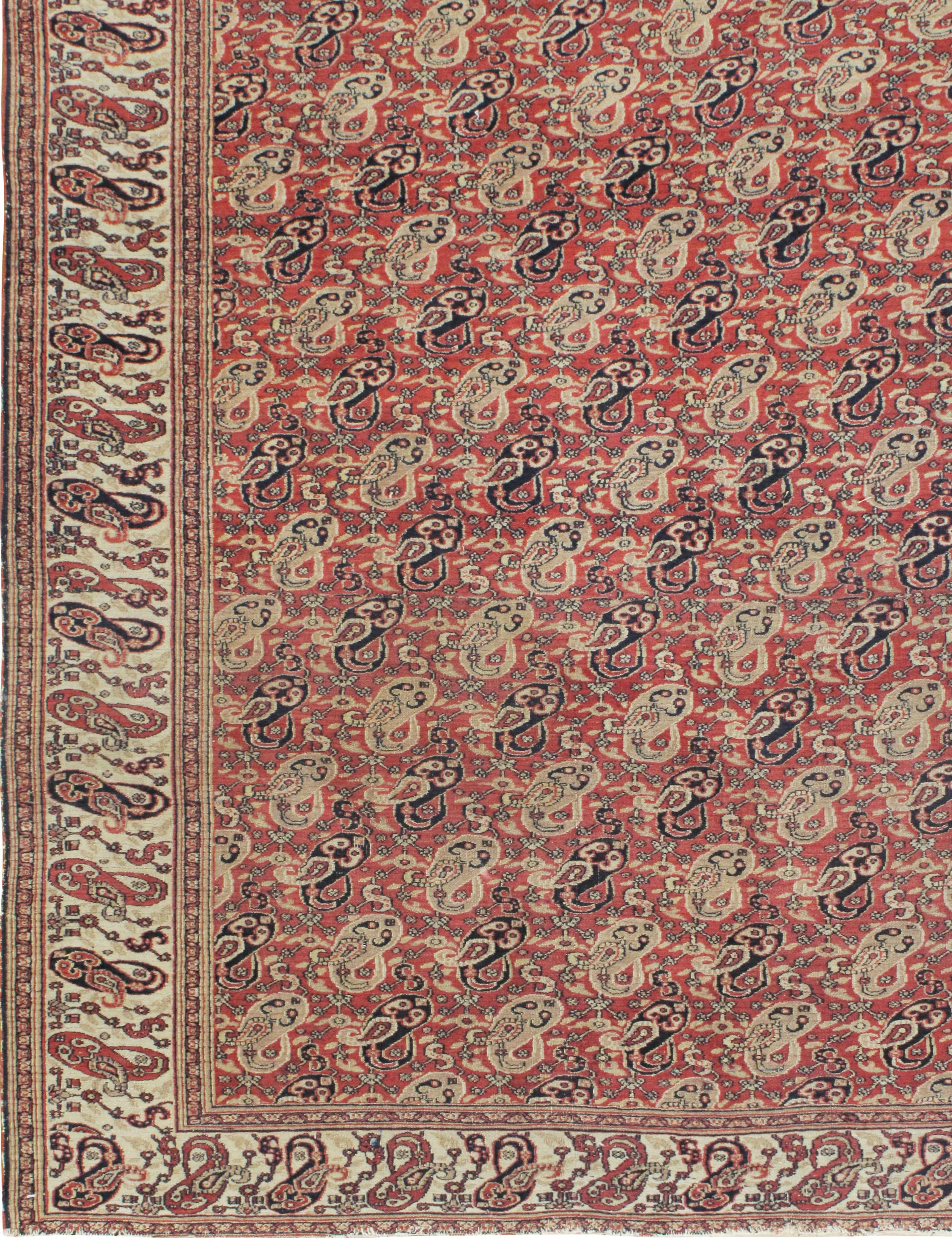 Antiker roter feiner persischer Dorokosh-Teppich aus der Zeit um 1890, 5'1 x 7'7 (Handgewebt) im Angebot