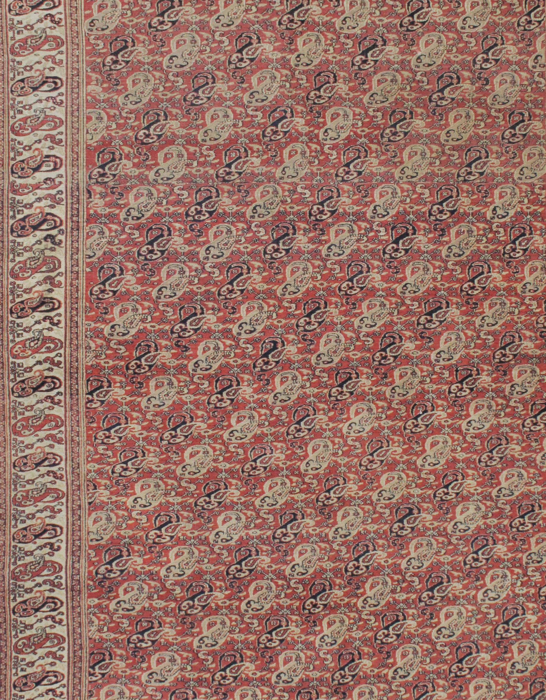 Antiker roter feiner persischer Dorokosh-Teppich aus der Zeit um 1890, 5'1 x 7'7 (Wolle) im Angebot