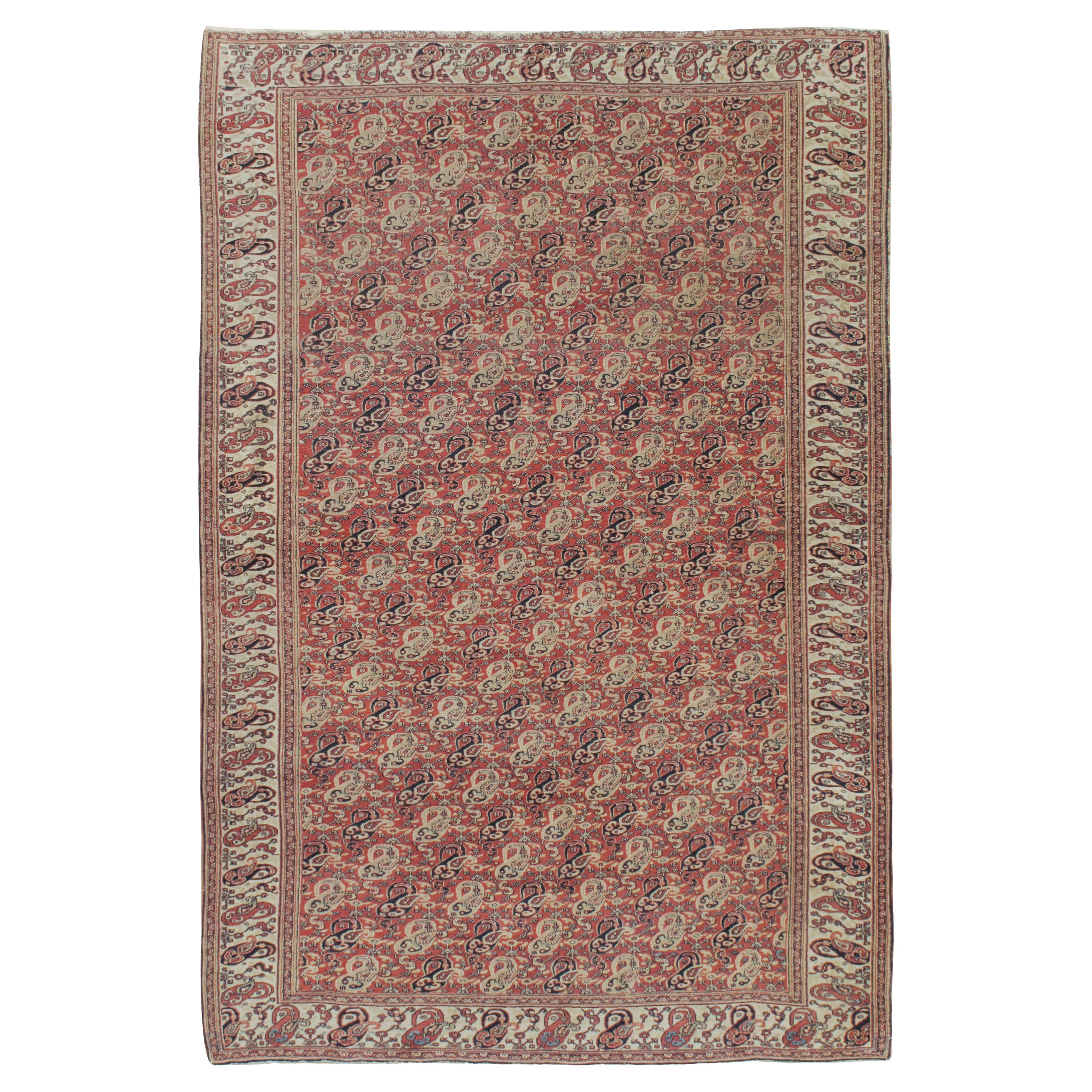 Antiker roter feiner persischer Dorokosh-Teppich aus der Zeit um 1890, 5'1 x 7'7 im Angebot