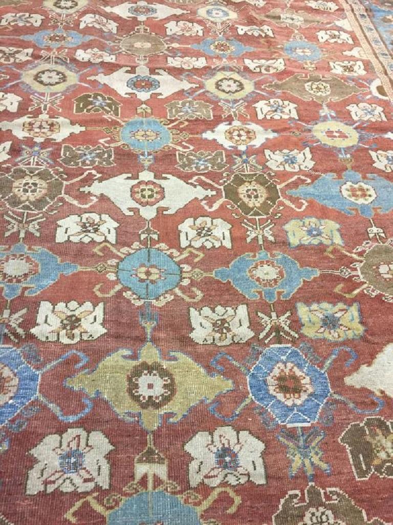Antiker roter persischer Sultanabad-Teppich aus Sultanabad, um 1890 (Handgewebt) im Angebot
