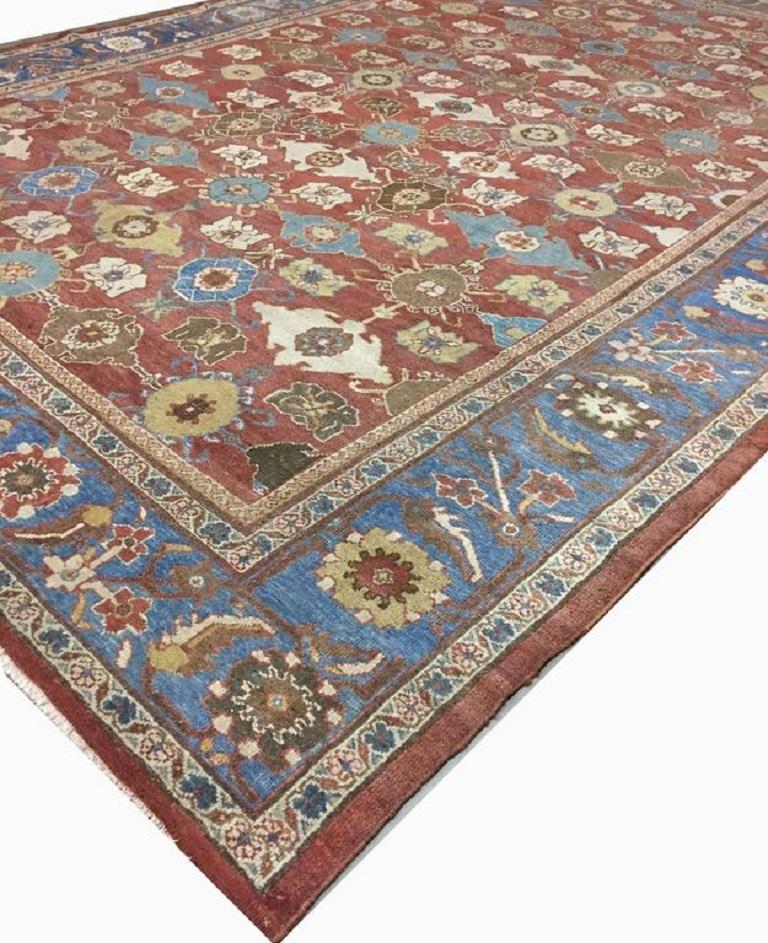 Antiker roter persischer Sultanabad-Teppich aus Sultanabad, um 1890 im Zustand „Gut“ im Angebot in New York, NY