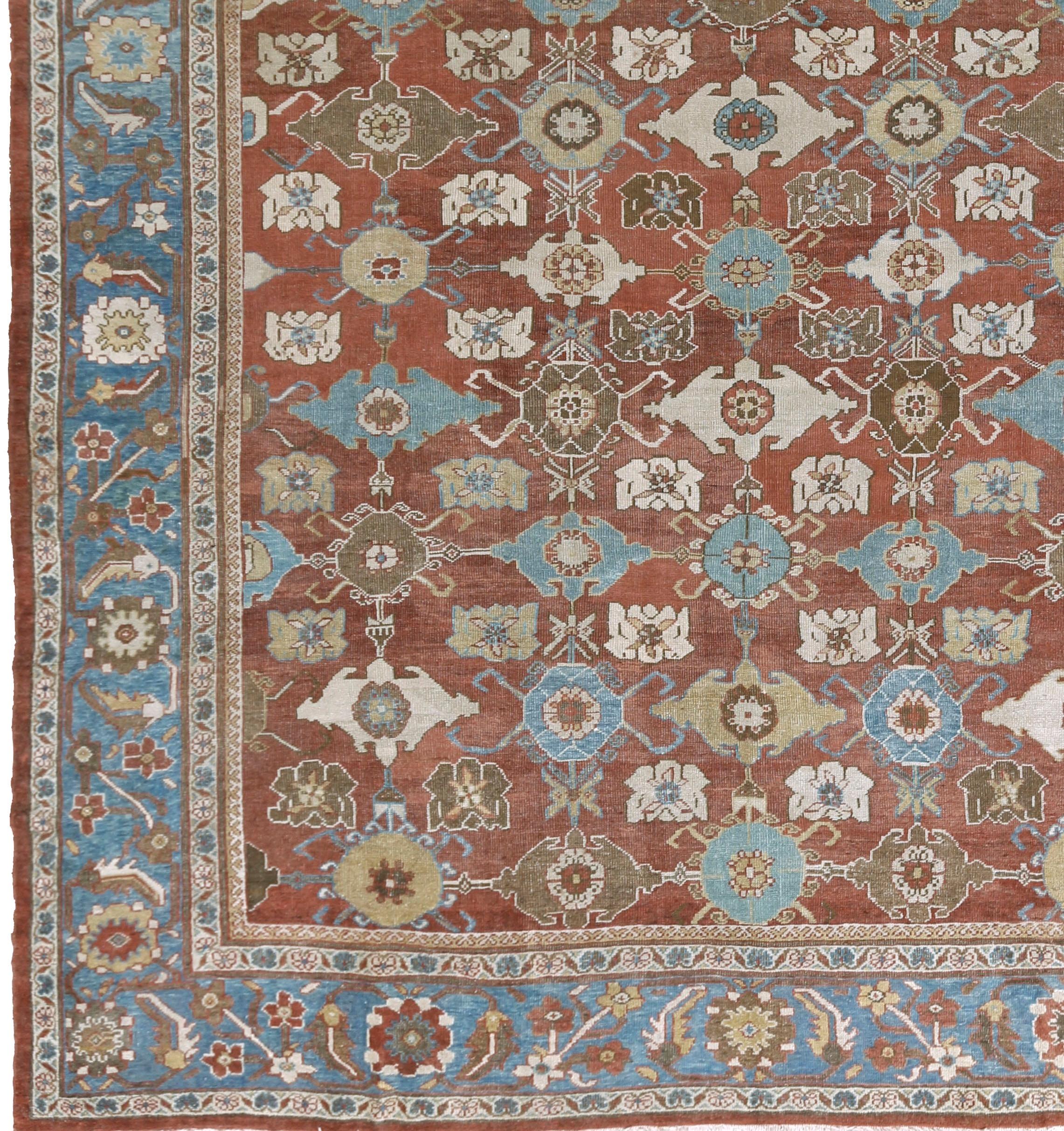 Antiker roter persischer Sultanabad-Teppich aus Sultanabad, um 1890 (Wolle) im Angebot