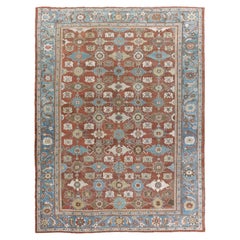 Tapis persan Sultanabad rouge antique datant d'environ 1890