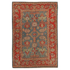 Antiker CIRCA 1890 roter türkischer Oushak-Teppich, 6' x 9'