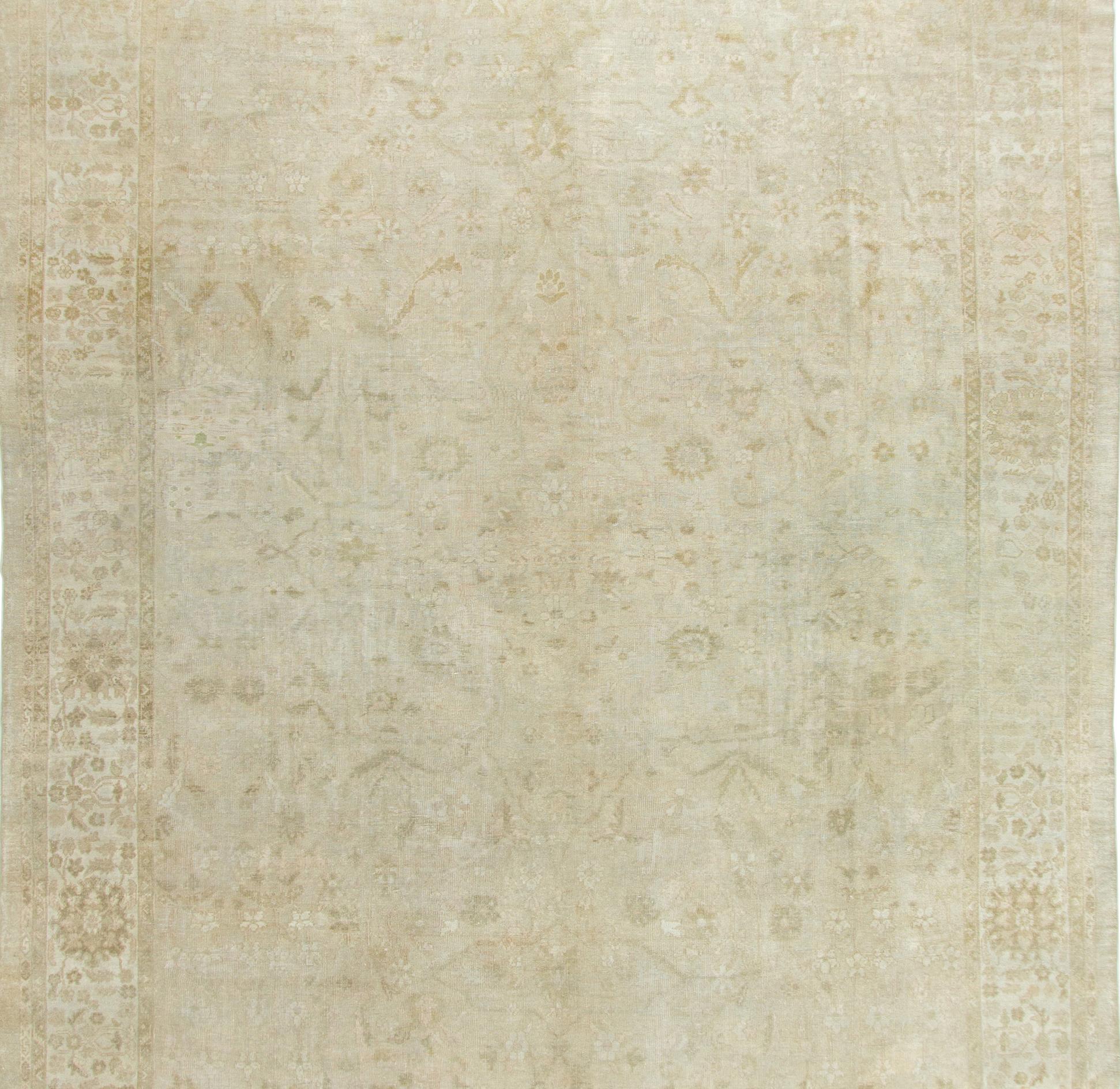 Antique Circa 1890 Subdued Persian Sultanabad Hand Knotted Wool Rug 11' X 15'6 For Sale 2