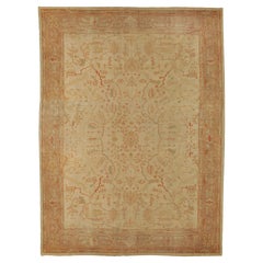 Antique Circa 1890 Tan Turkish Oushak Rug