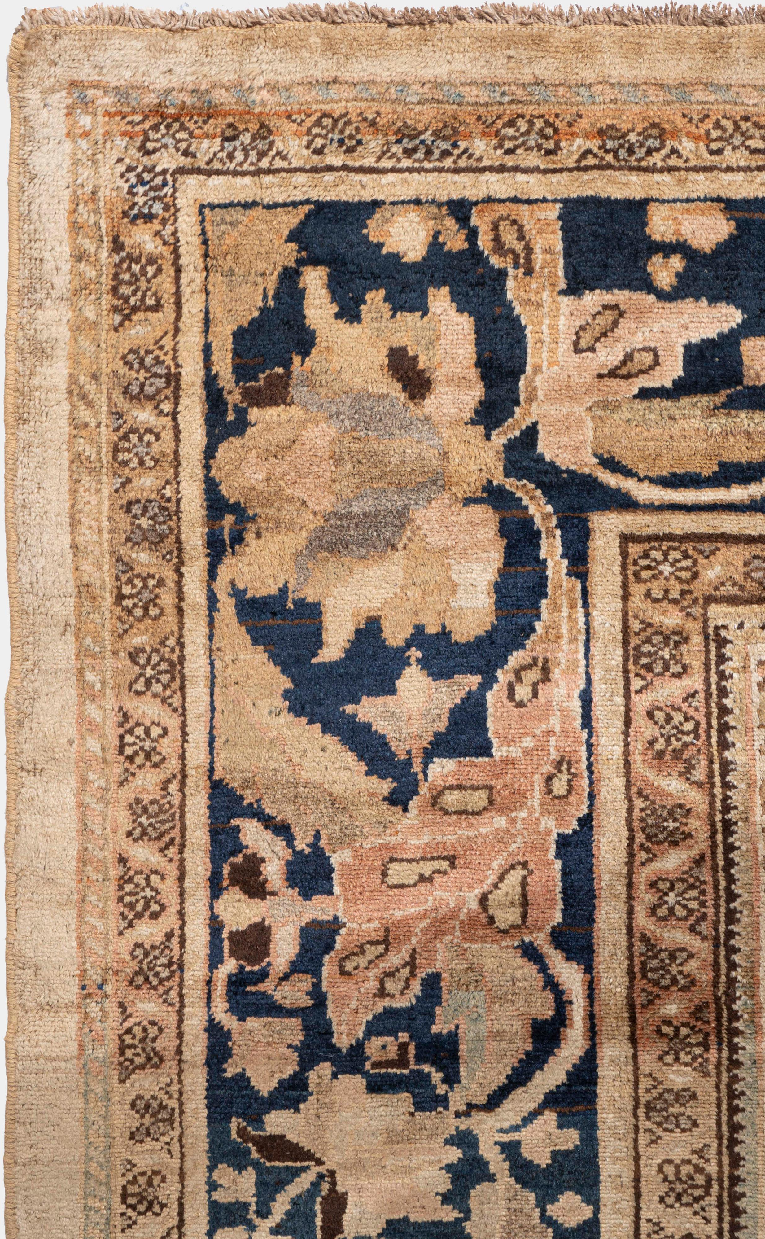 Antiker handgeknüpfter Malayer-Teppich in Taupe, um 1890, 11'2 X 18' (19. Jahrhundert) im Angebot