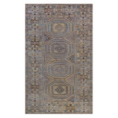 Antico tappeto Ghordes in lana gialla del 1890 circa