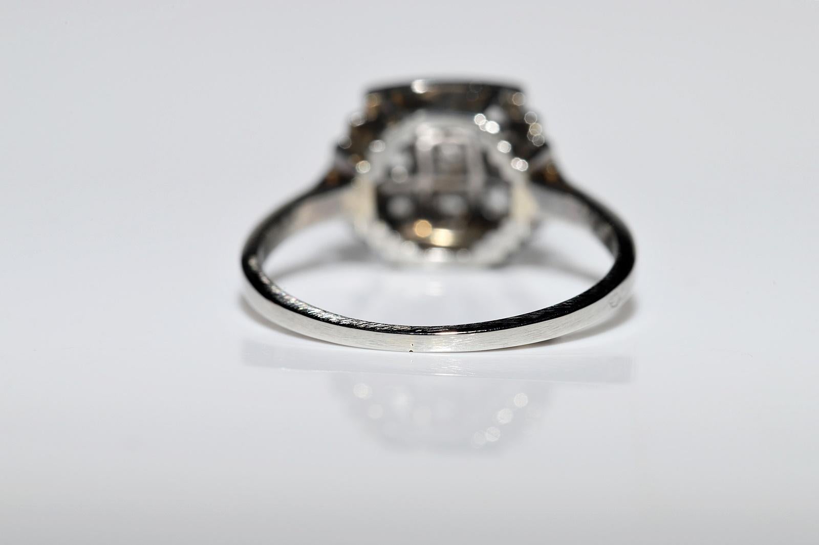 Antiker runder 18 Karat Gold 1915er Jahre Art Deco natürlicher Diamant im Rosenschliff Dekorierter Ring  im Angebot 2