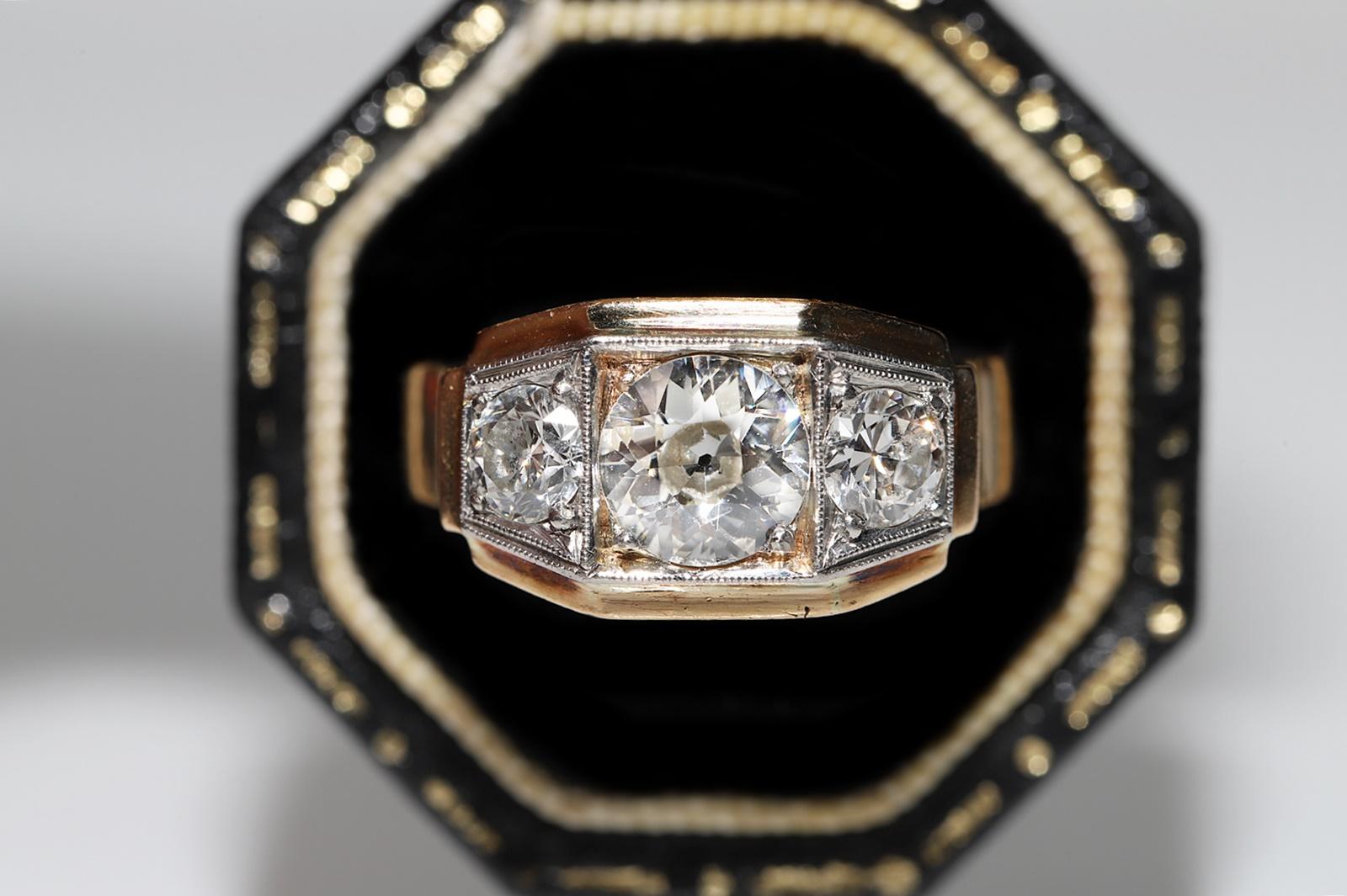 Antique Circa 1900s  18k Gold Natural Diamond Decorated Amazing Ring  In Good Condition For Sale In Fatih/İstanbul, 34