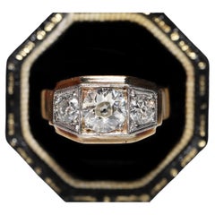 Antique Circa 1900s  18k Gold Natural Diamond Decorated Amazing Ring 