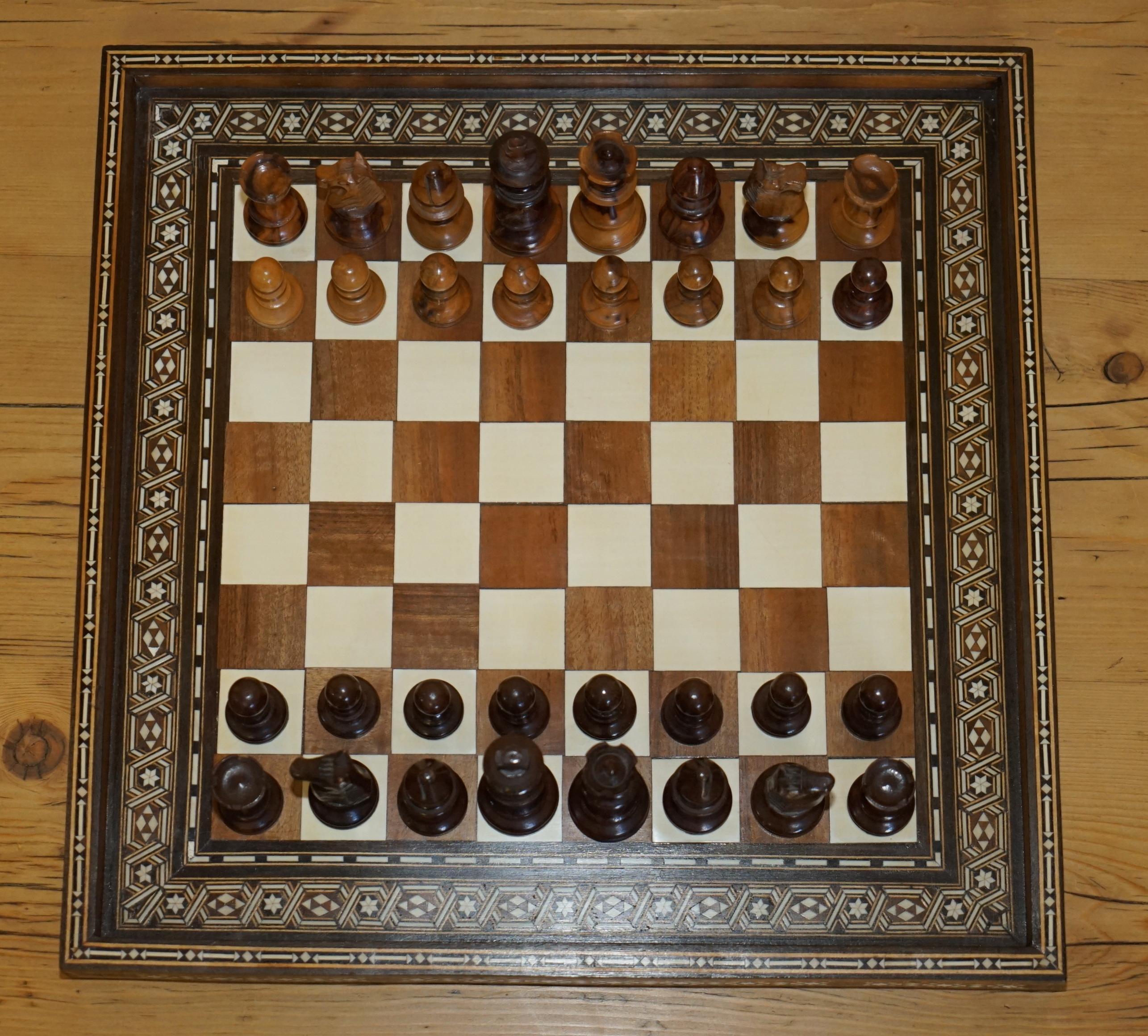 Royal House Antiques

Royal House Antiques is delighted to offer for sale this extremely rare circa 1900 Anglo Indian Export Chessboard and pieces 

A truly stunning and highly collectable suite, the board is really a work of art and extremely