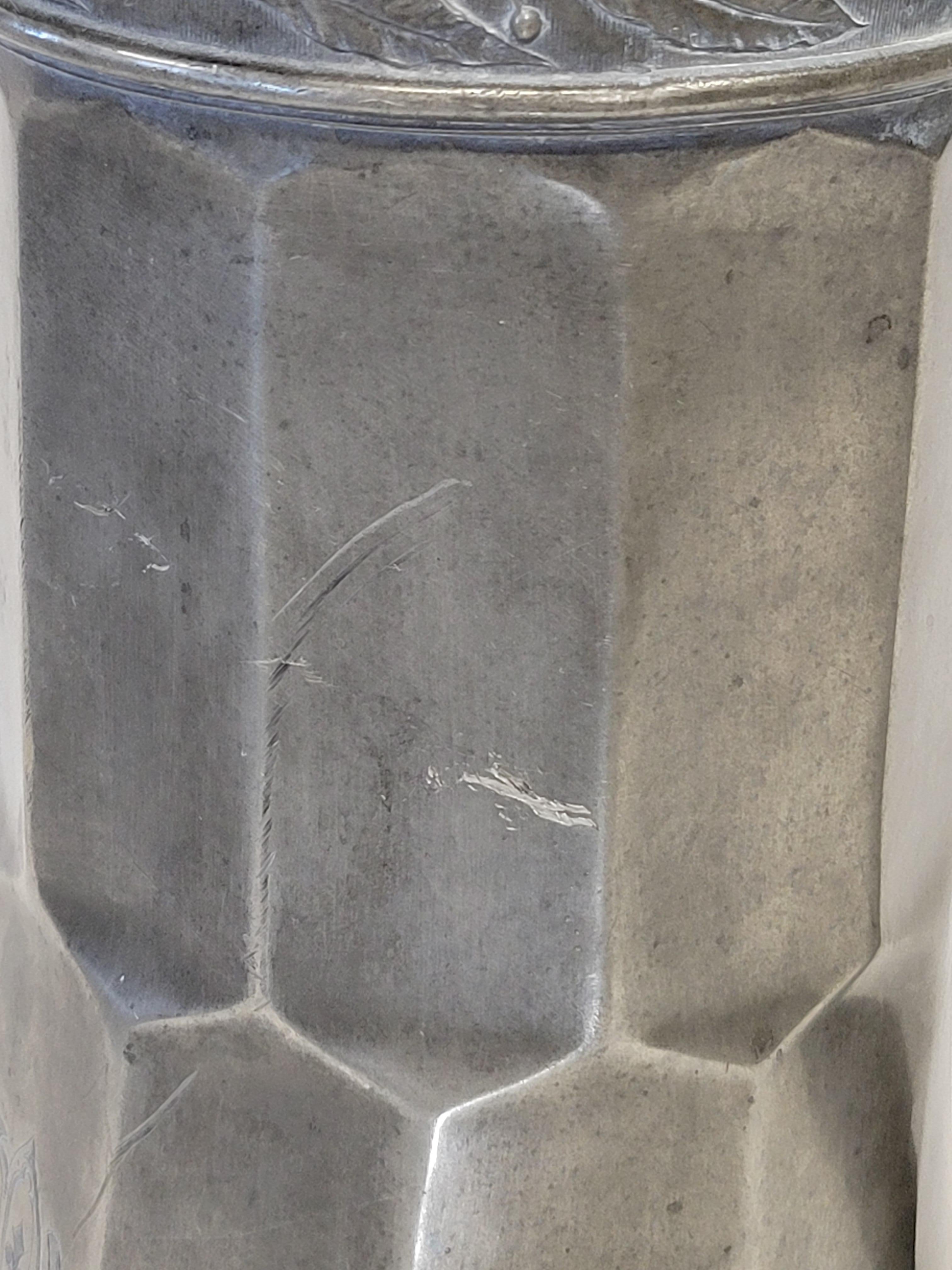 Antico boccale in peltro Kayserzinn 