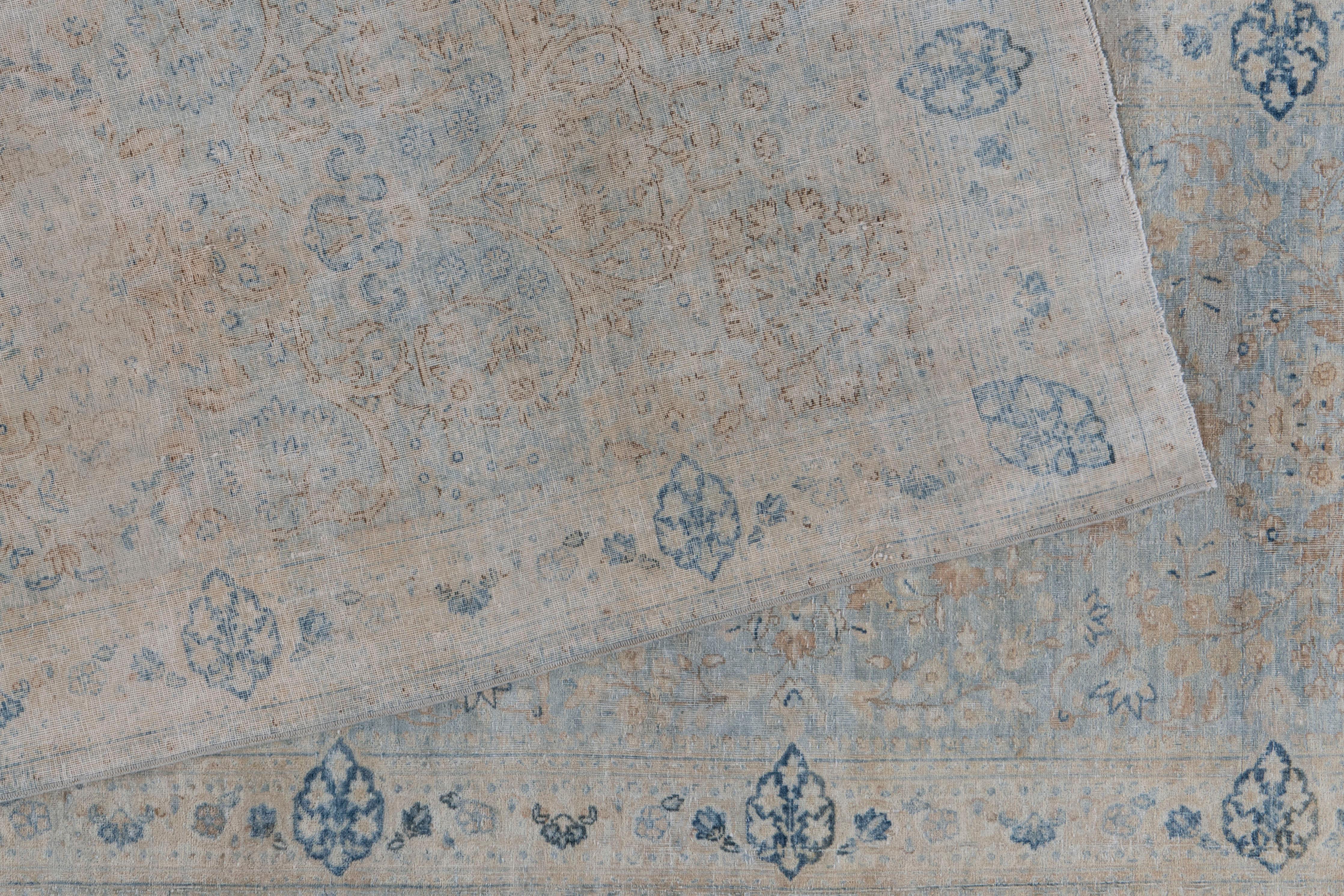 Antico Runner in lana annodato a mano Kerman, circa 1900, blu, oversize, 2'9 X 23'6 in vendita 6