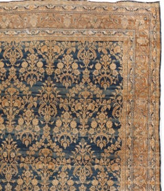Antique Circa 1900 Blue Persian Kirman Rug, 9'4 x 12'10