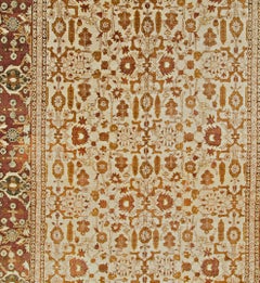 Antique Circa 1900 Brown Indian Agra Rug, 9' x 12'2