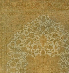 Antique Circa 1900 Brown Persian Isphahan Rug Carpet, 8'8 x 12'