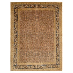 Antiquités Circa 1900 Tapis persan Tabriz Brown