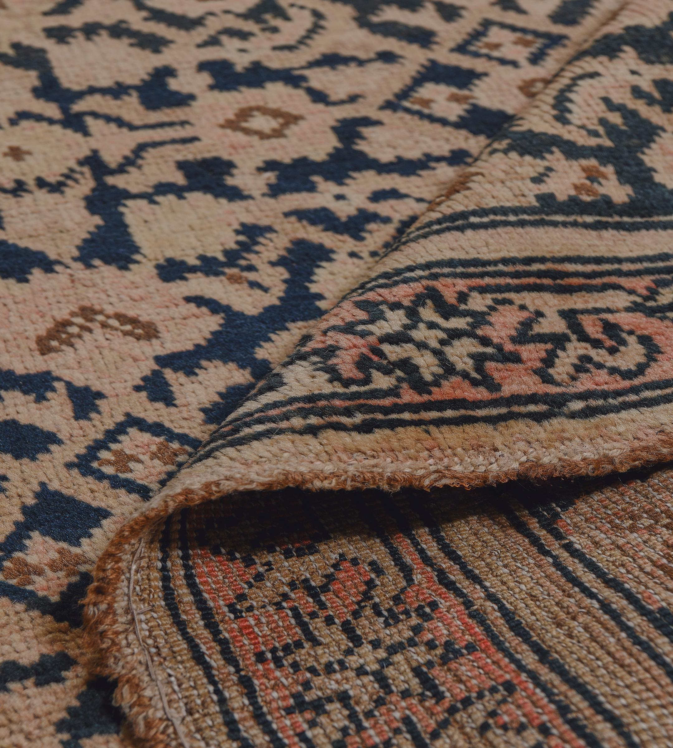 Antique Circa-1900 Buff-Brown Herati-Pattern Karabagh Runner For Sale 1