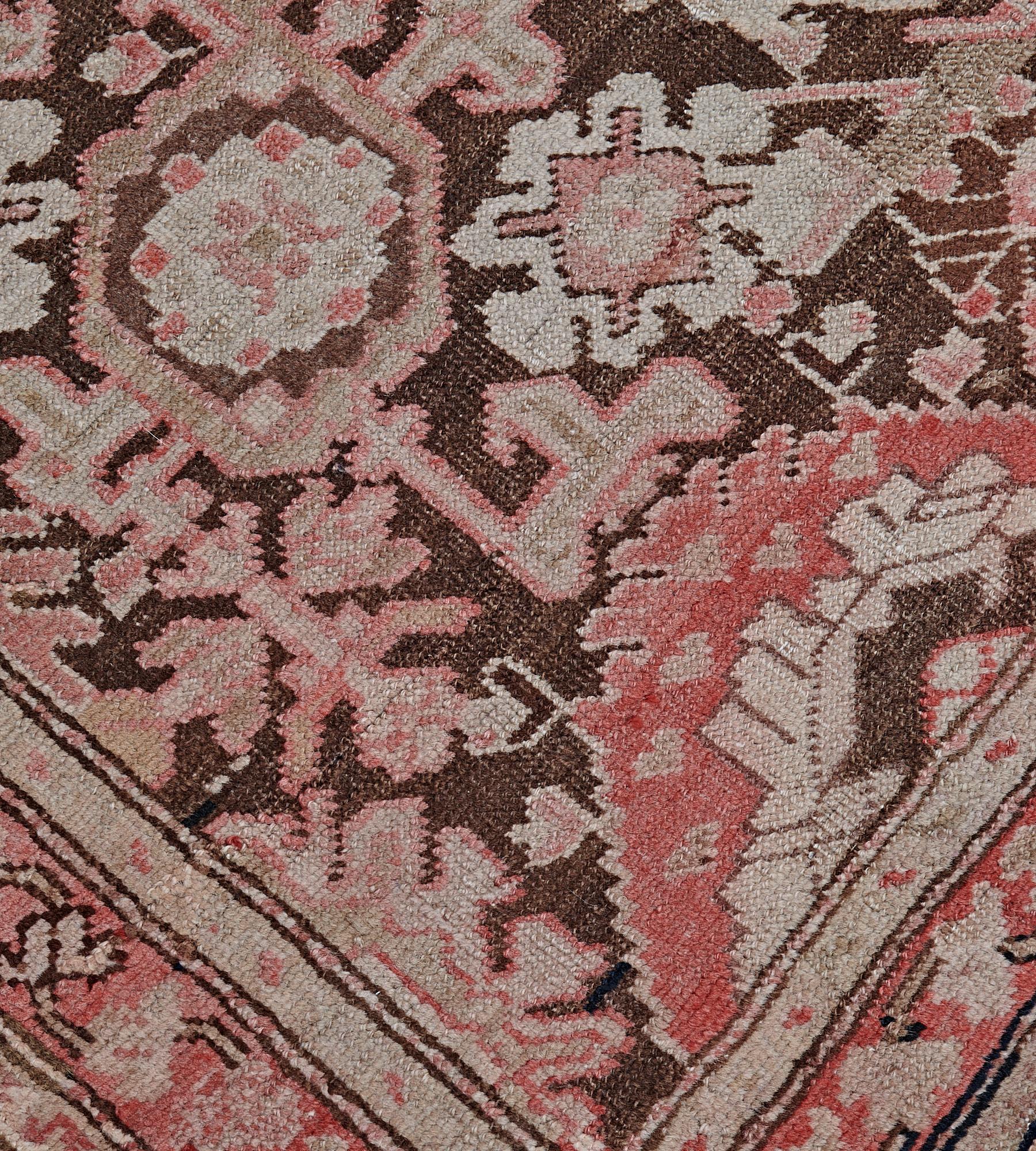 Hand-Knotted Antique Circa-1900 Caucasian Karabagh Runner For Sale