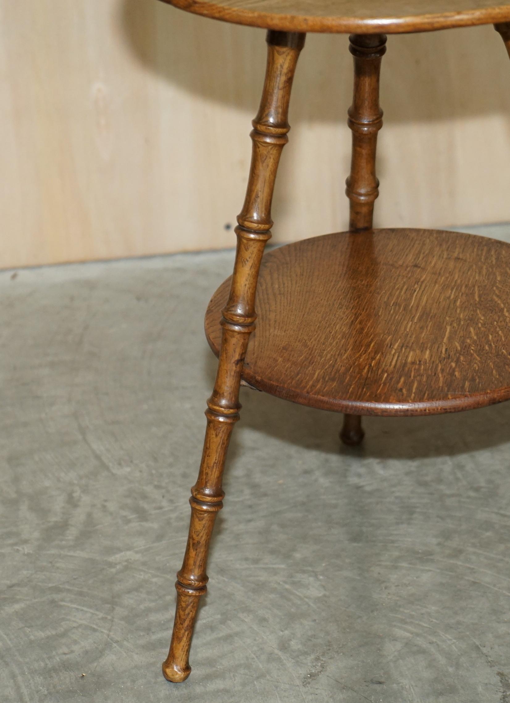 We are delighted to offer for sale this lovely hand made in England circa 1900 English oak side table with famboo carved legs

A good looking, well made and decorative piece, these tables are super decorative and very popular. This one has famboo