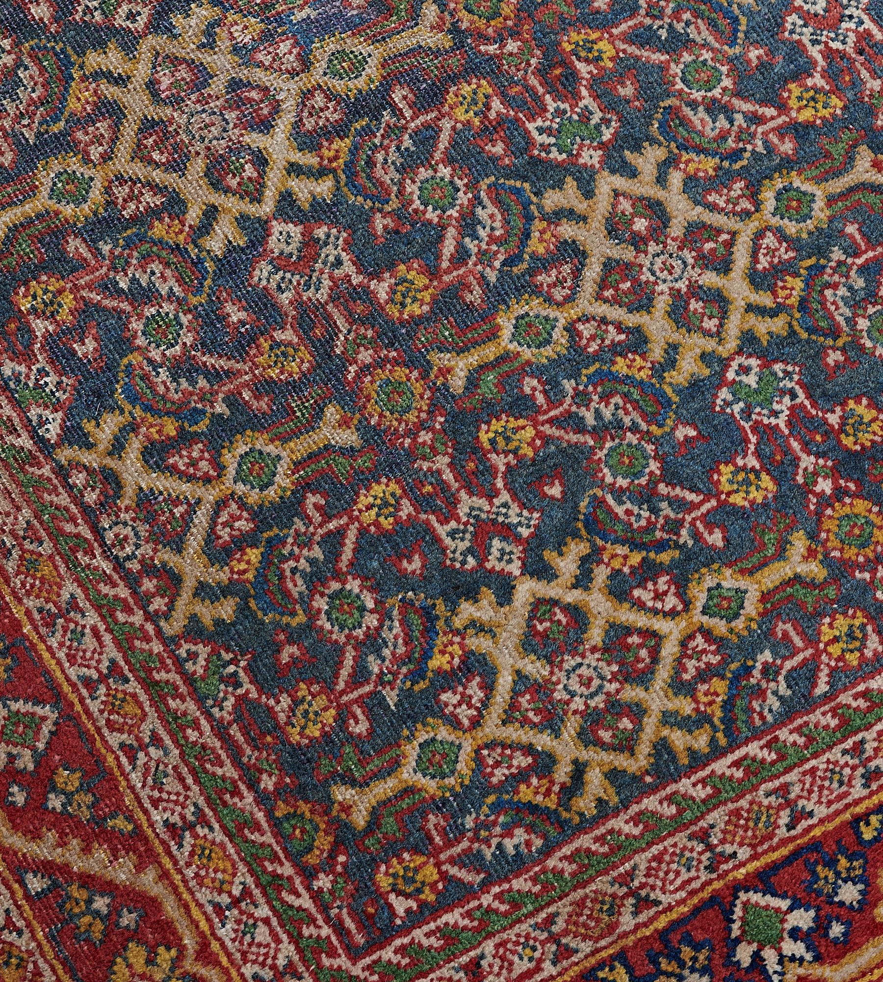 Hand-Knotted Antique Circa-1900 Floral Persian Sultanabad Runner For Sale