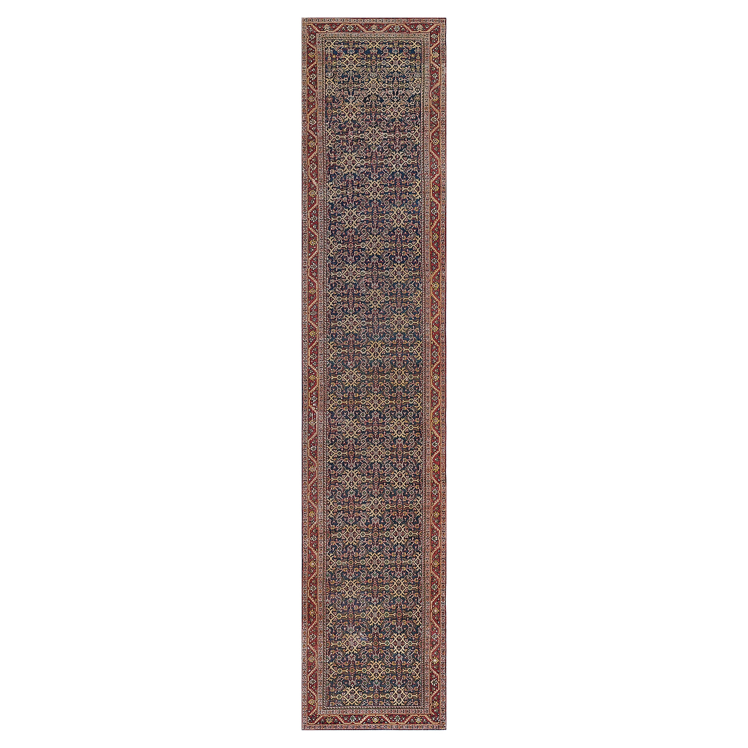 Antico runner persiano Sultanabad floreale di circa 1900