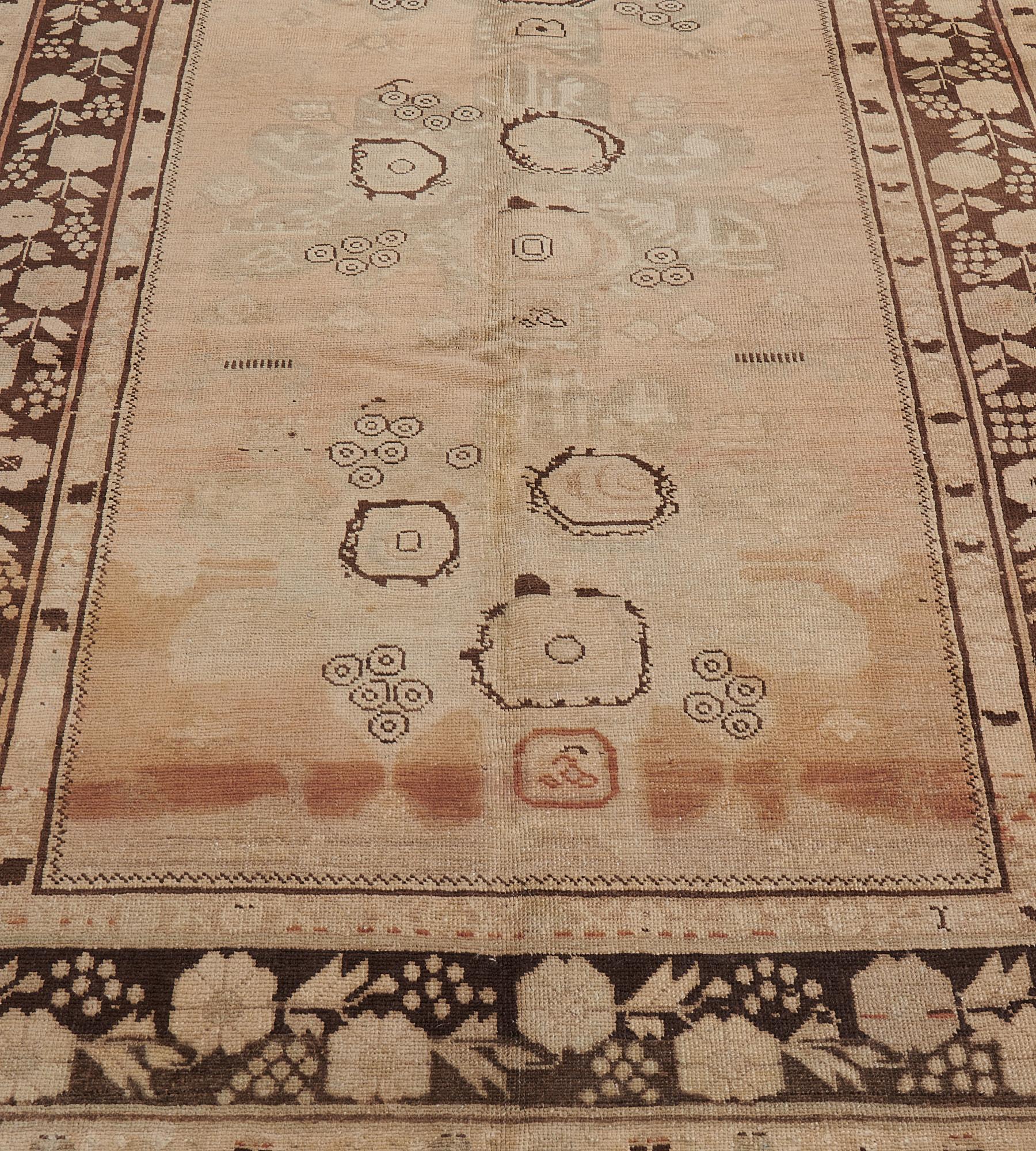 Caucasian Antique circa-1900 Floral Wool Karabagh Rug For Sale