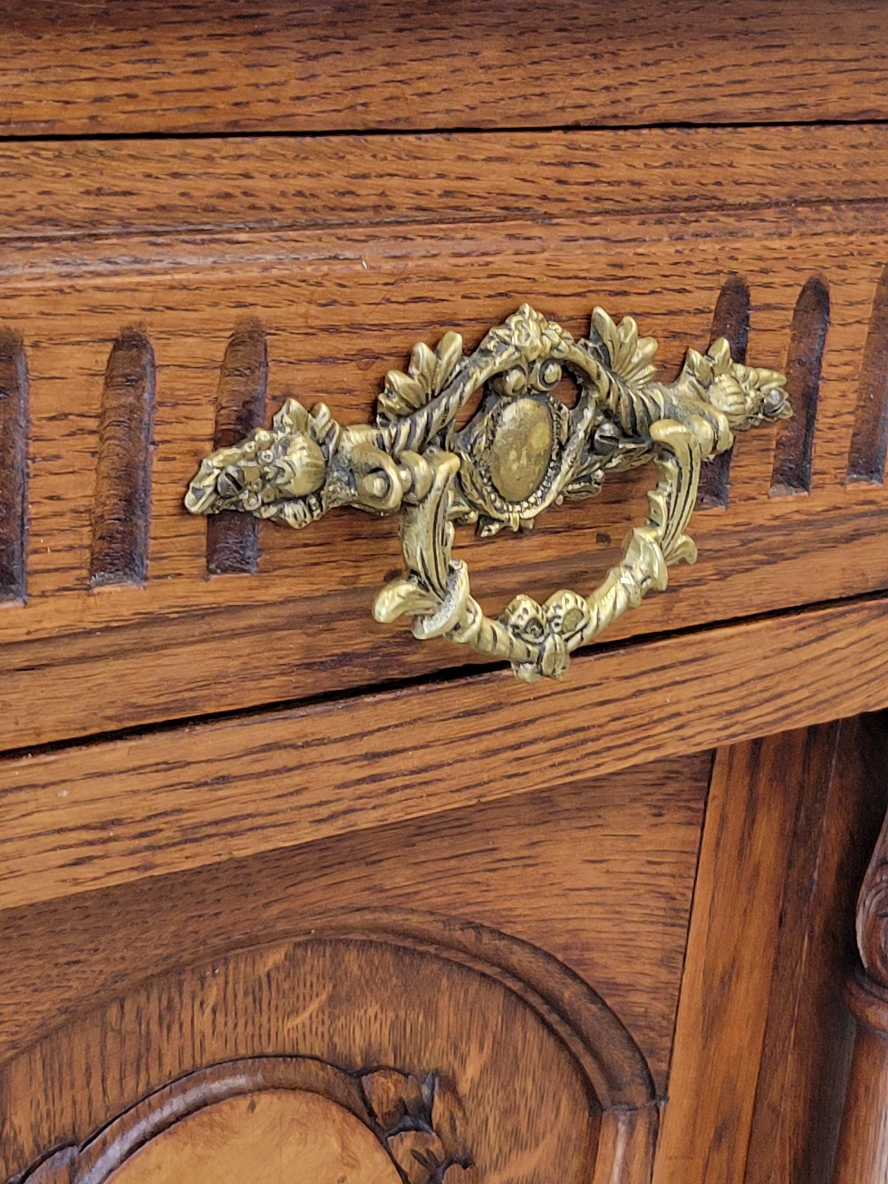 Antique Circa 1900 French Oak Pot Cupboards Nightstands With Carrera Marble Tops 1
