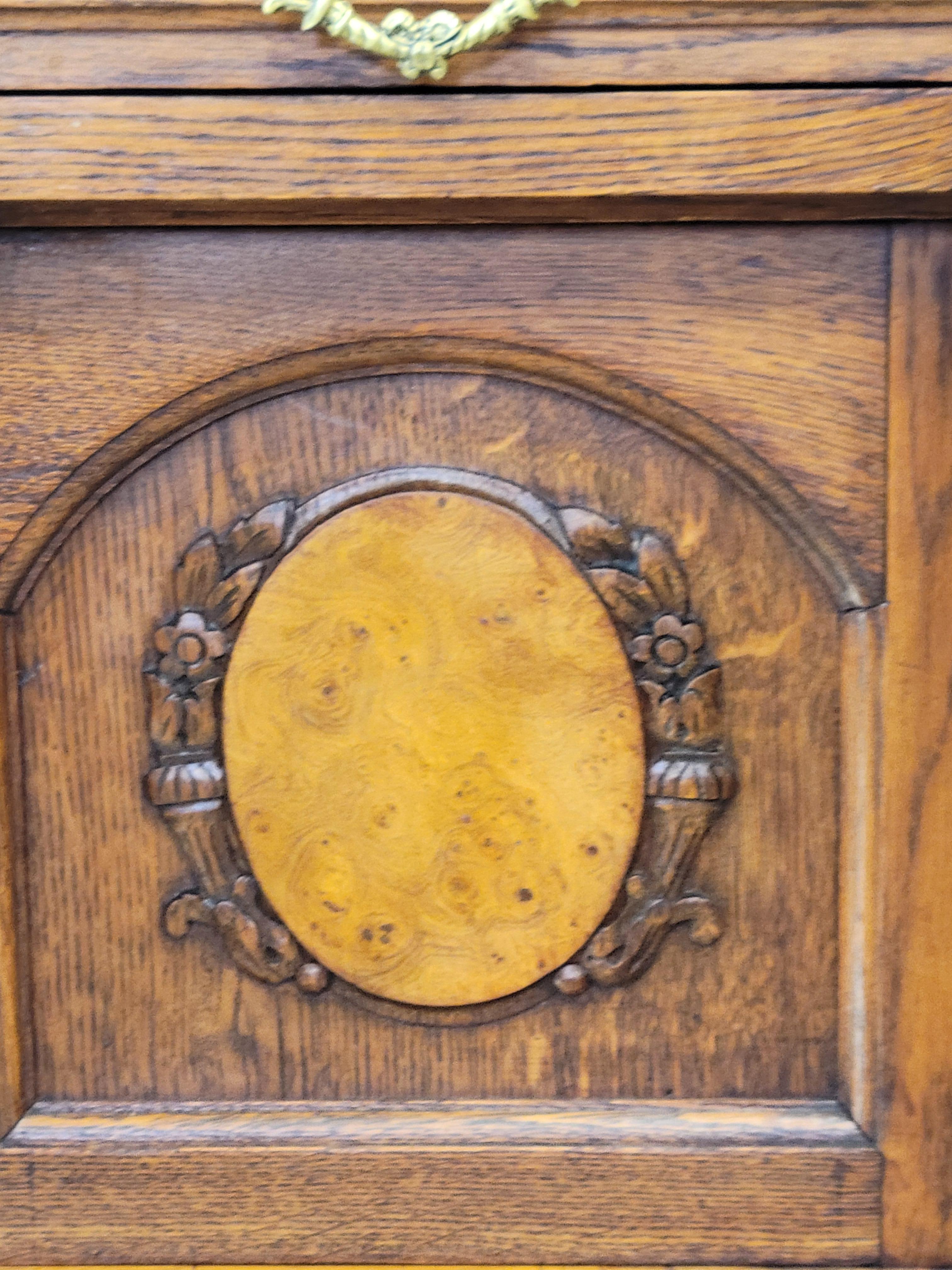 Antique Circa 1900 French Oak Pot Cupboards Nightstands With Carrera Marble Tops 2