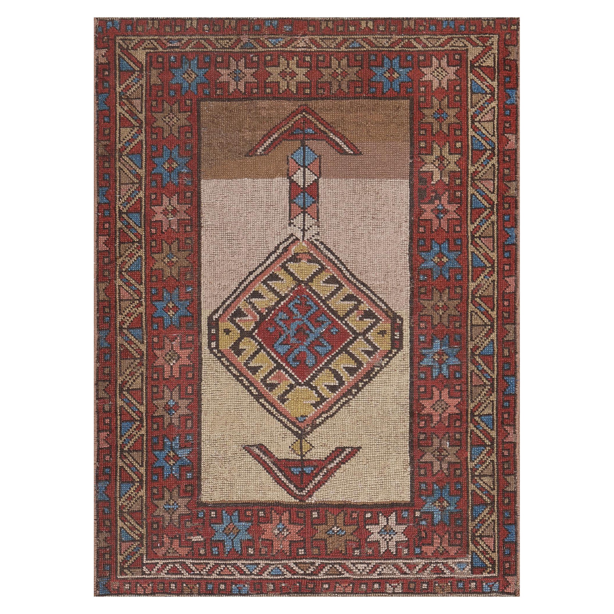 Antico Tappeto Serabs in lana annodato a mano del CIRCA 1900 in vendita
