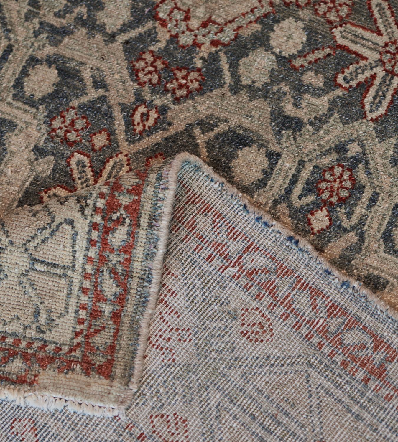 Hand-Knotted Antique Circa 1900 Handwoven Persian Malayer Rug For Sale