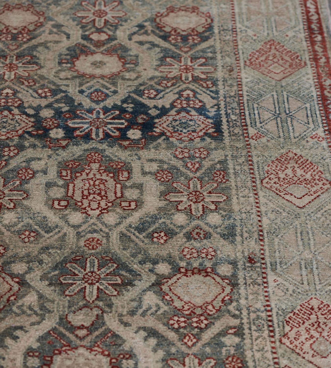 19th Century Antique Circa 1900 Handwoven Persian Malayer Rug For Sale