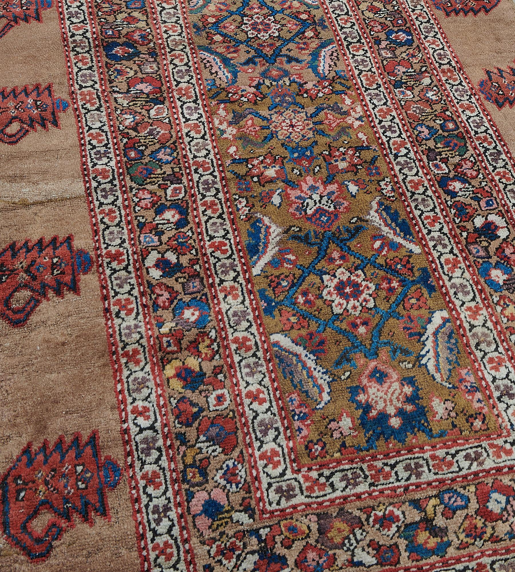 Hand-Knotted Antique Circa-1900 Herati-pattern Persian Serab Runner For Sale