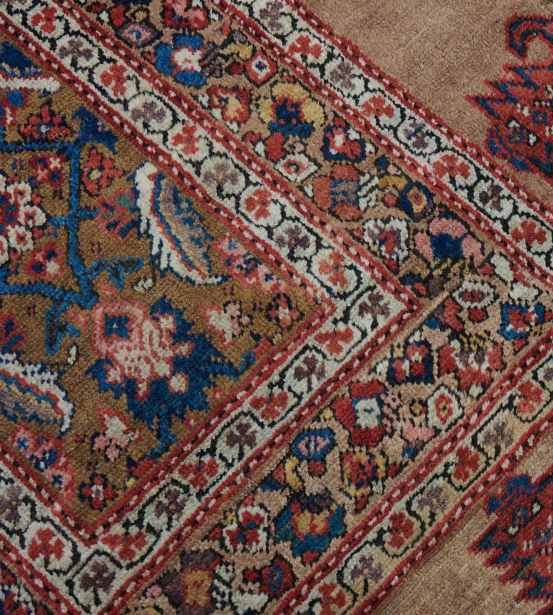 Wool Antique Circa-1900 Herati-pattern Persian Serab Runner For Sale