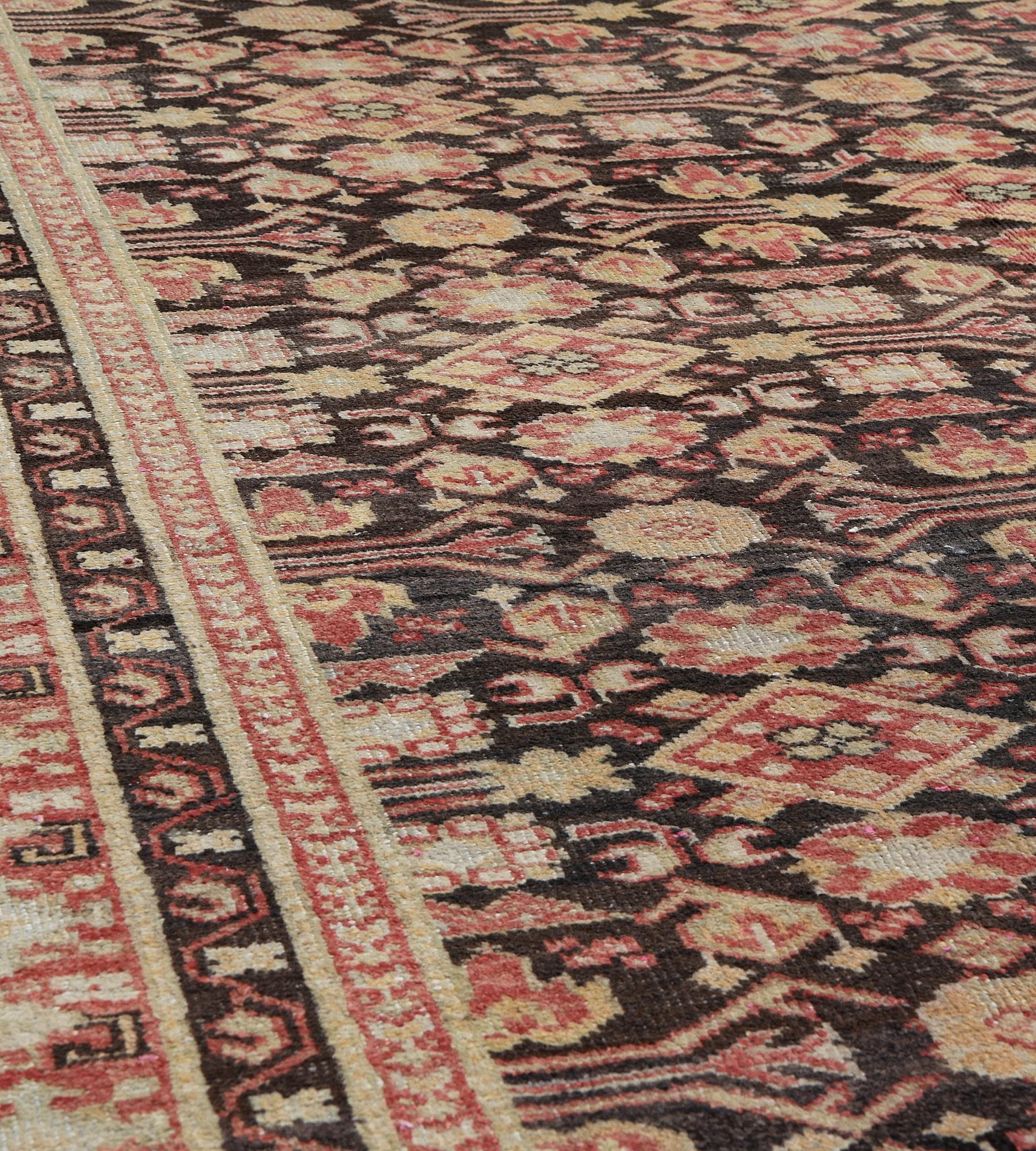 Hand-Knotted Antique Circa-1900 Herati-Pattern Turkish Rug For Sale
