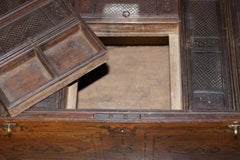 Antique circa 1900 Indian Teluga Kavidpetti Marriage Dowry Campaign Chest Wheels