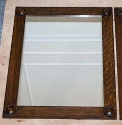ANTIQUE CIRCA 1900 JACOBEAN STYLE PAIR OF RECTANGULAR WALL MiRRORS