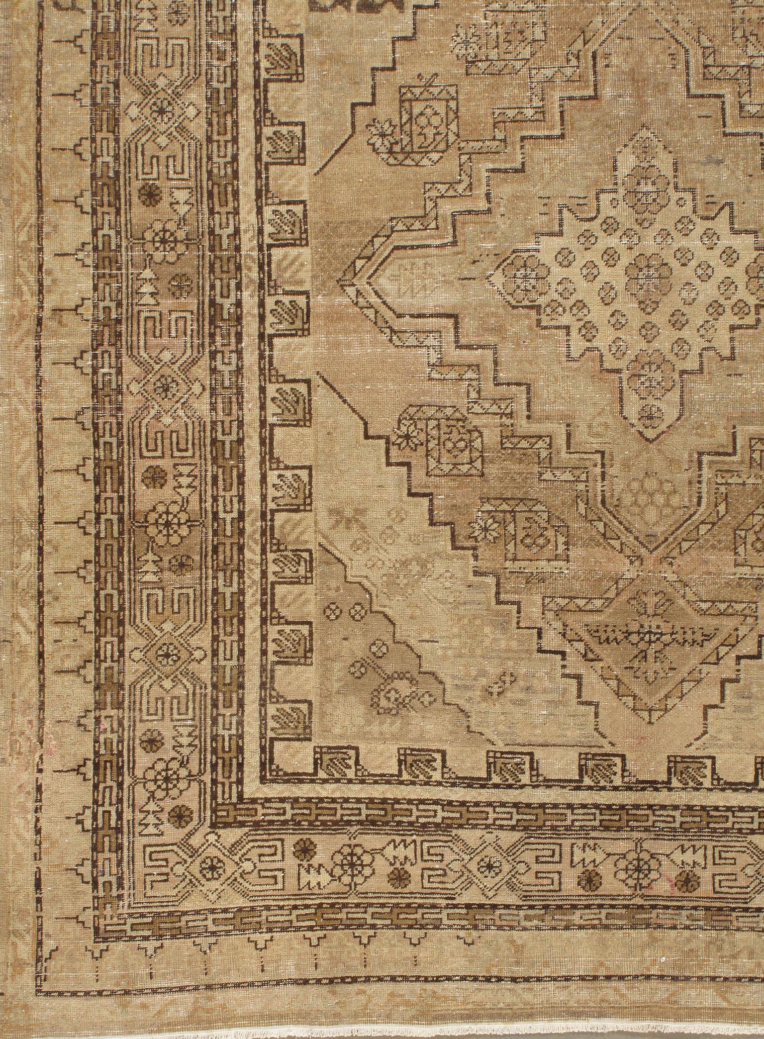Antique Khotan Samarkand rug, 6'8 x 13'3. Antique Khotan or Samarkand style rug from East Turkestan, circa 1900.This rug has an abrash which is a natural change in color that occurs when different dyes are used and gives uniqueness an extra beauty