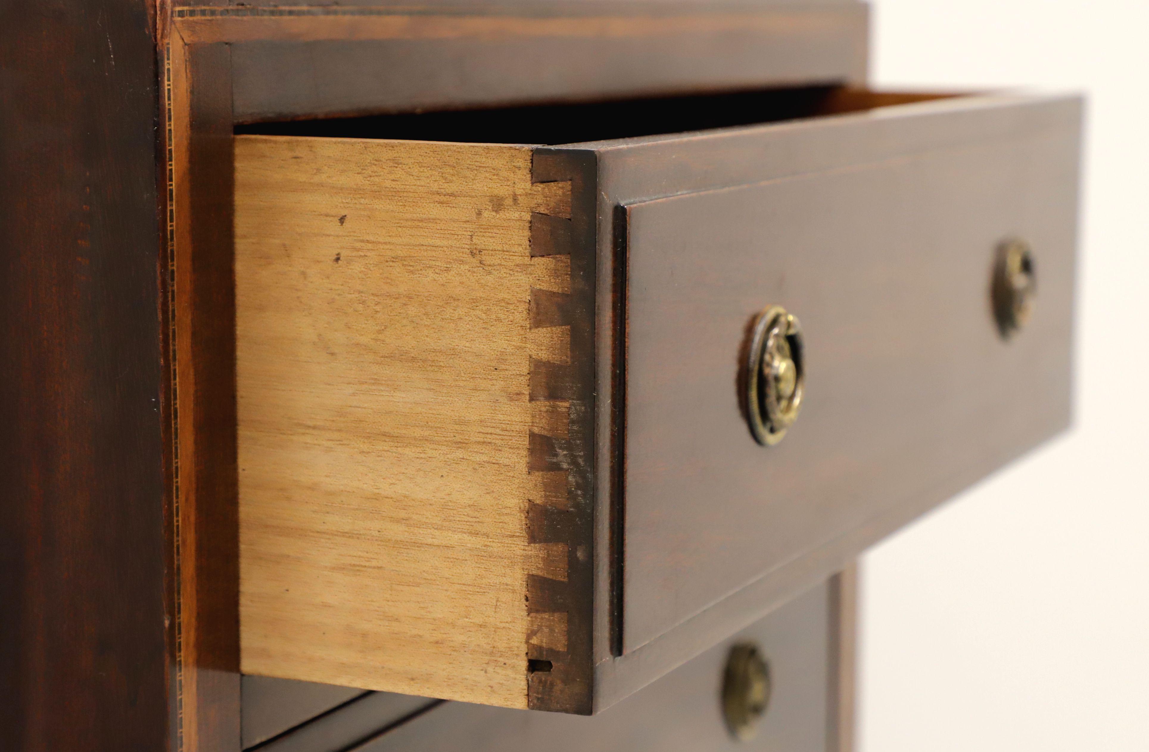 Antique Circa 1900 Mahogany Bedside Chest with Cabinet & Bun Feet 3