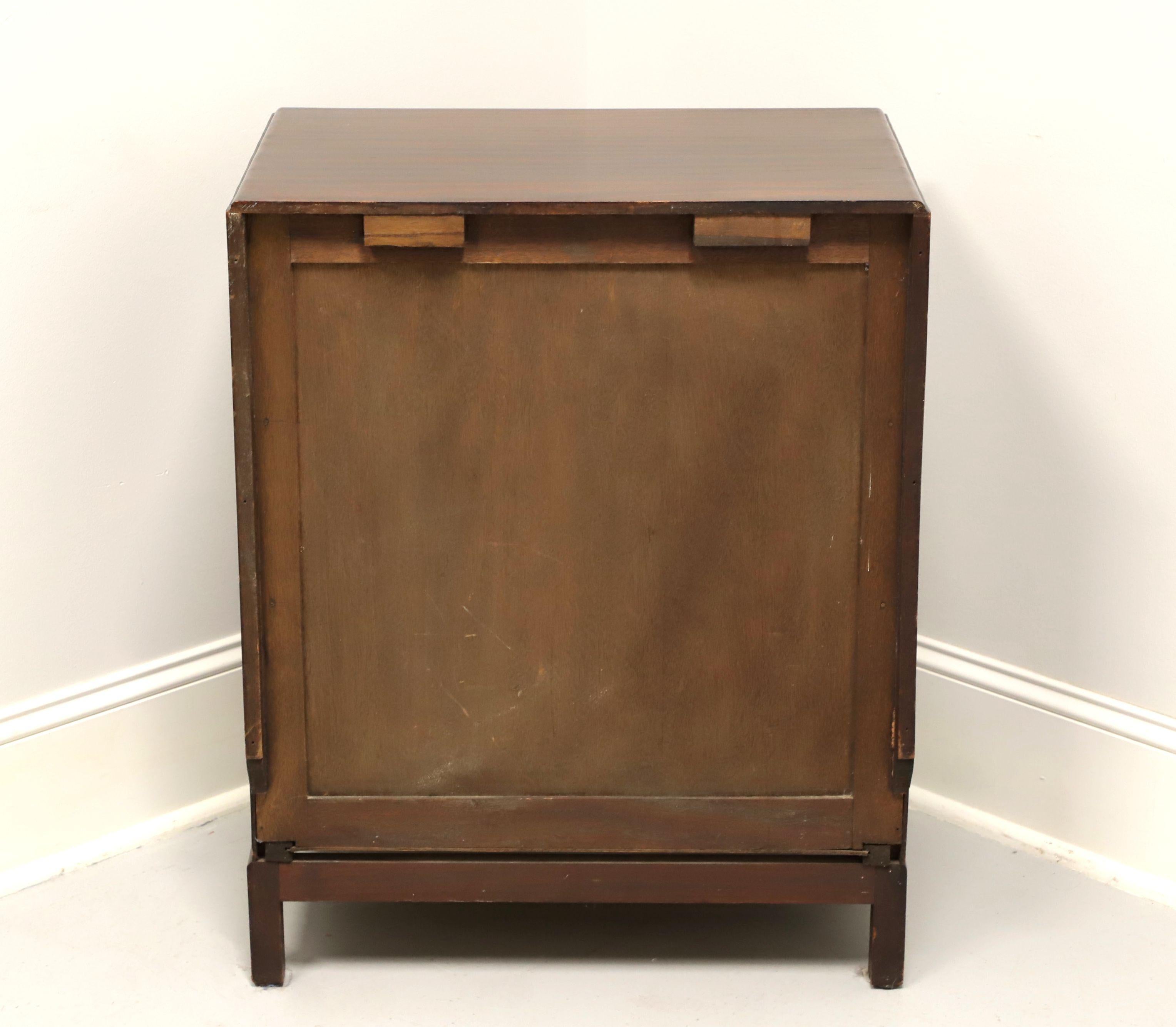 American Antique Circa 1900 Mahogany Bedside Chest with Cabinet & Bun Feet