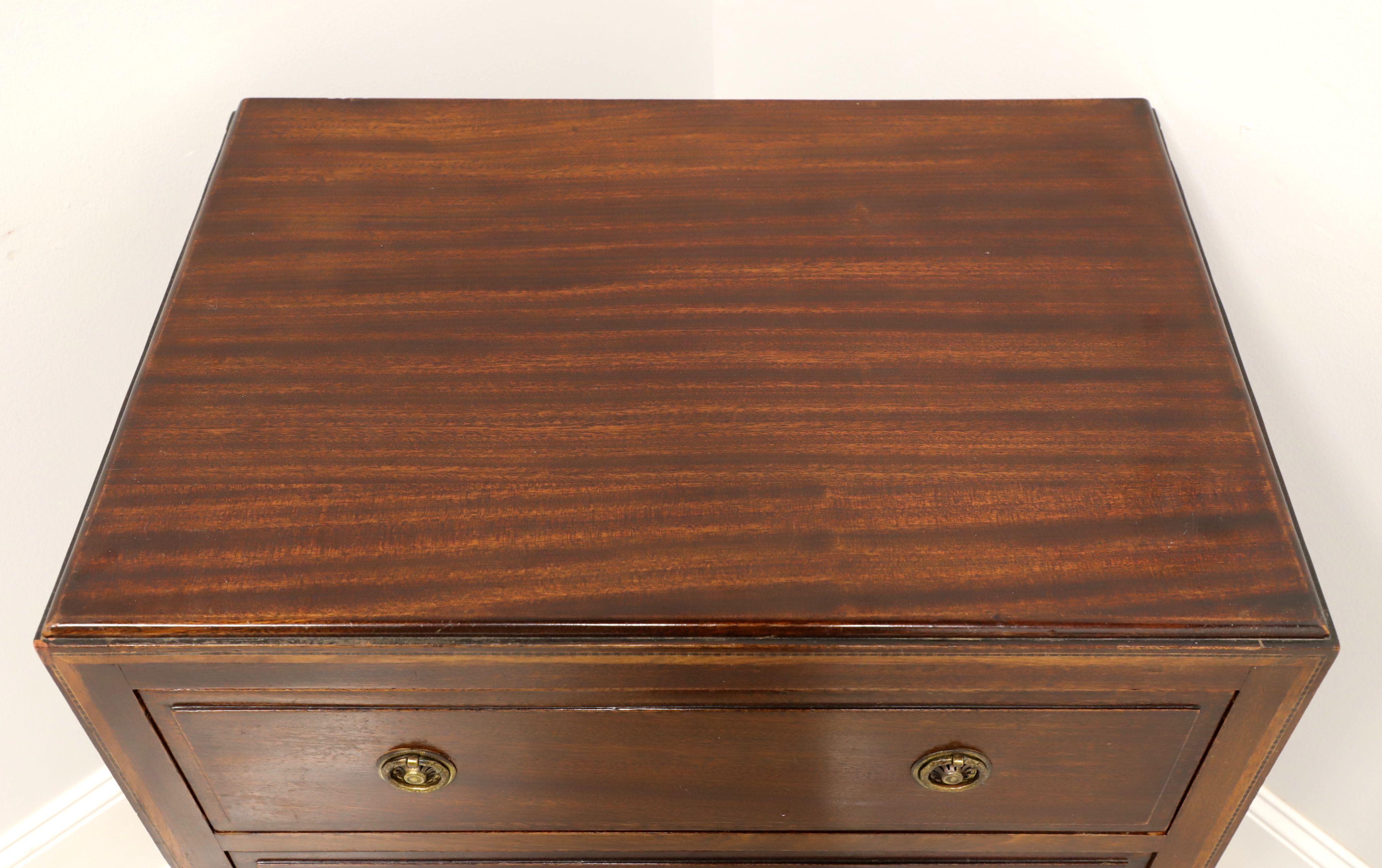 20th Century Antique Circa 1900 Mahogany Bedside Chest with Cabinet & Bun Feet
