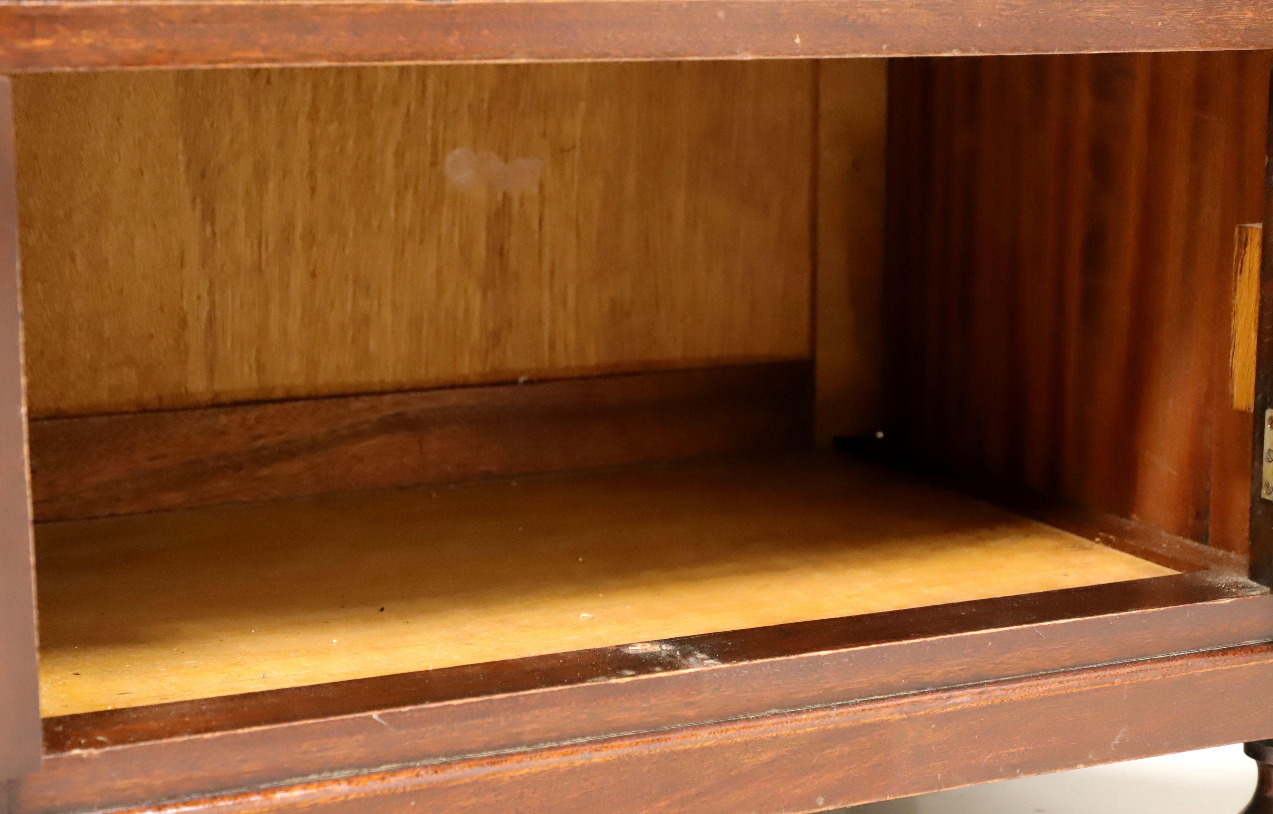 Antique Circa 1900 Mahogany Bedside Chest with Cabinet & Bun Feet 1