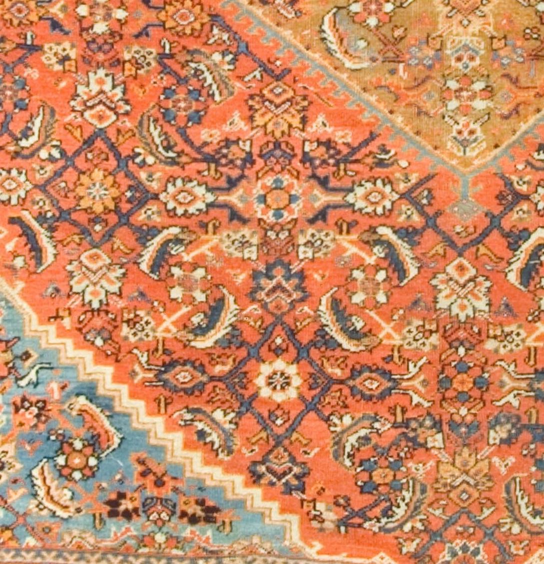 9' x 11'. Tappeto persiano Sultanabad, annodato a mano con motivi angolari.